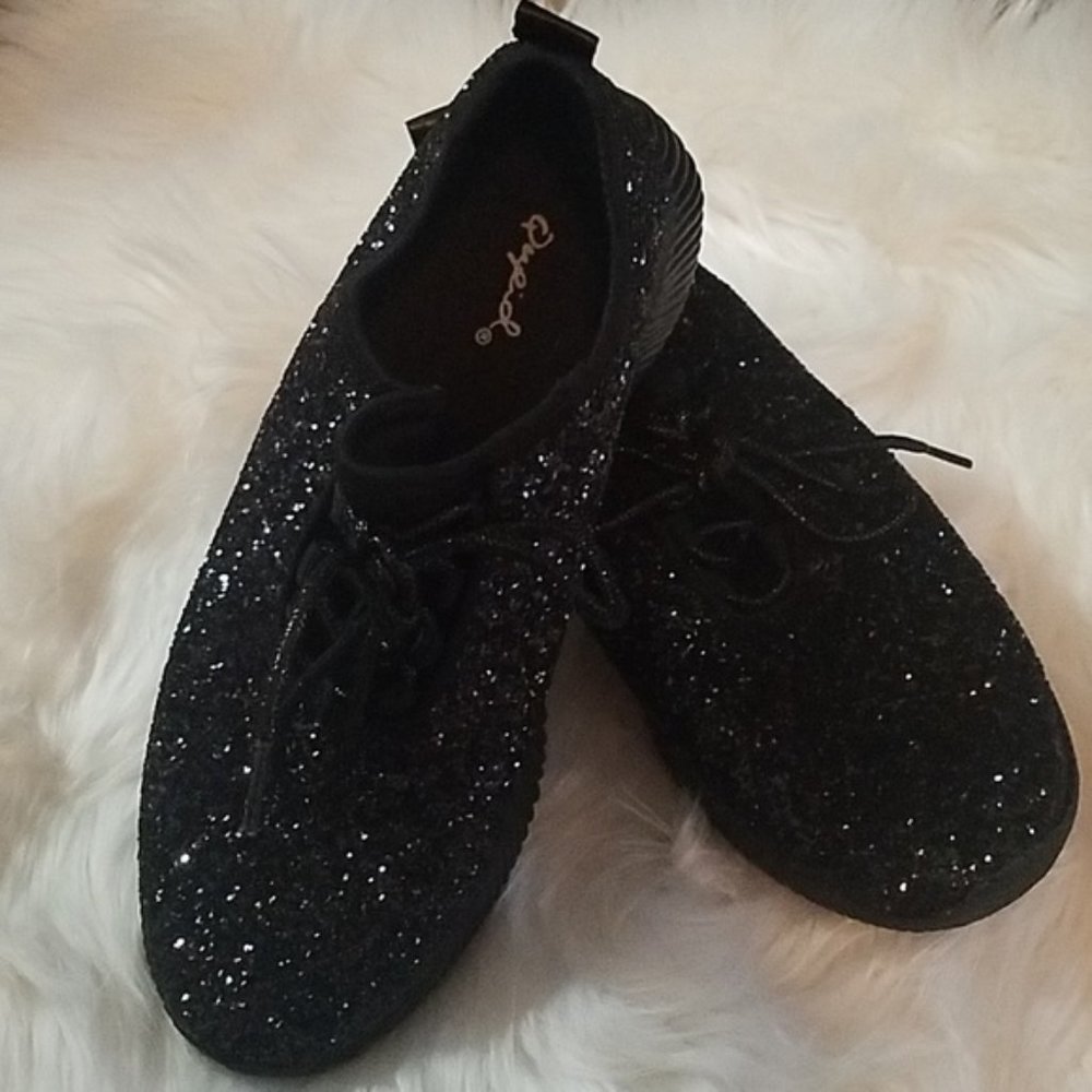 Qupid Sparkly Glitter Tennis Shoes